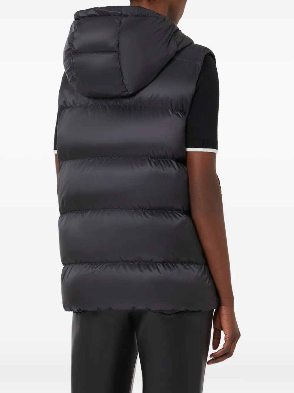 Max Mara Padded Gilet In Water-repellent Technical Fabric In Black