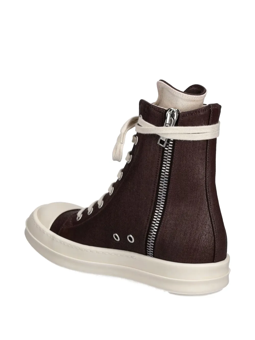 Rick Owens Drkshdw Lace-up Zip Sneakers In Animal Print