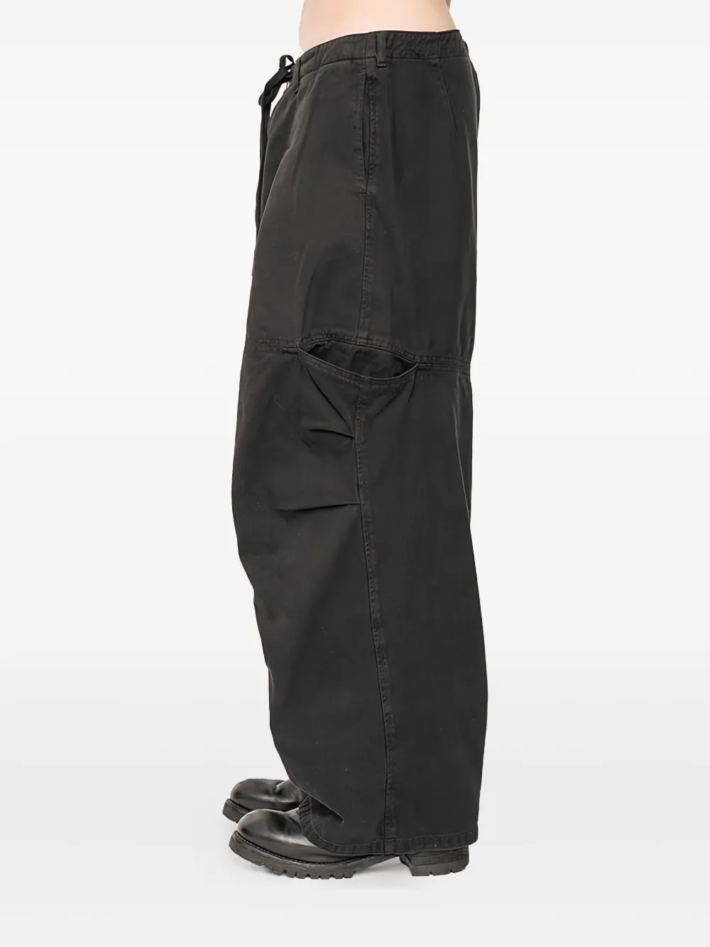 Andrea Ya'aqov cargo wide-leg trousers - Zwart