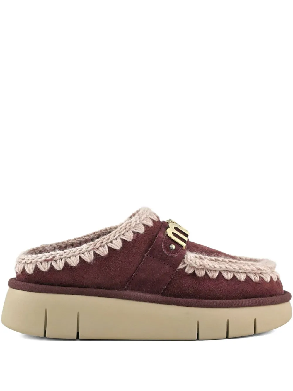 Mou mules Bounce à coutures en crochet | rouge | Image 1