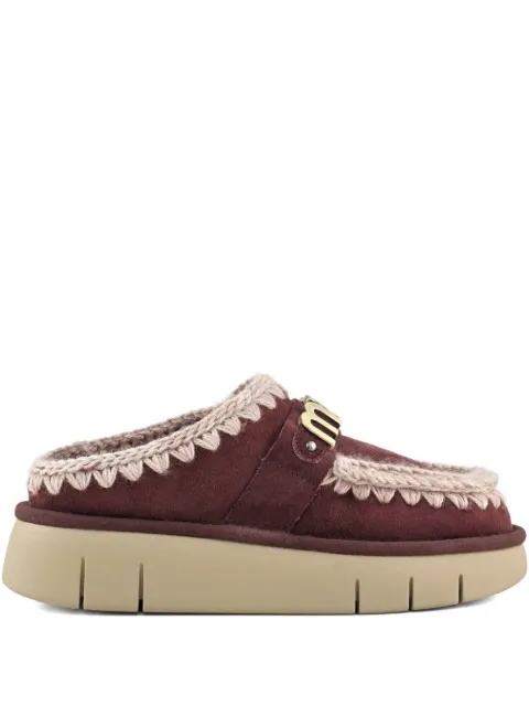 Mou Bounce logo crochet-stitching mules