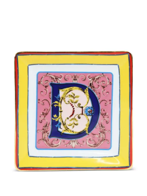 BACI MILANO letter-detail decorative tray (15cm x 15cm)