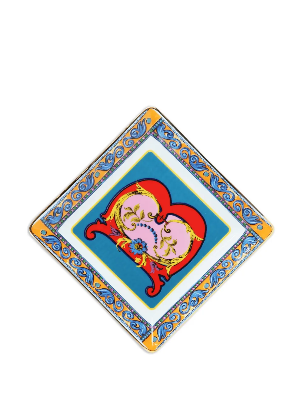 BACI MILANO letter-detail decorative tray (15cm x 15cm) | Decorative Trays & Plates | Image 2