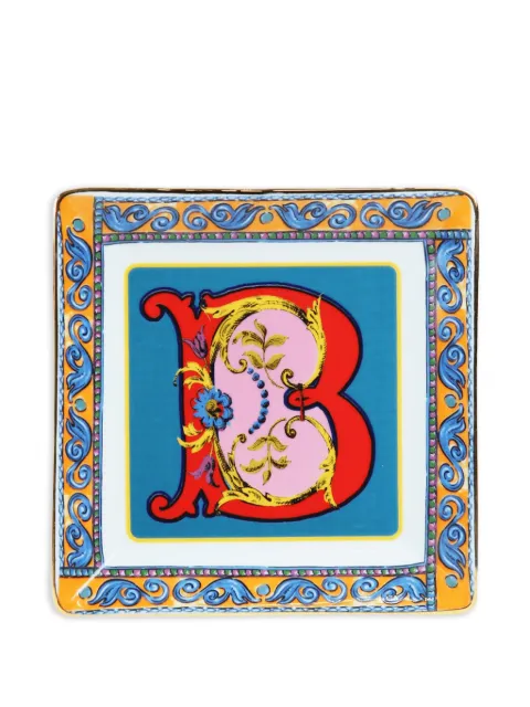 BACI MILANO letter-detail decorative tray (15cm x 15cm)