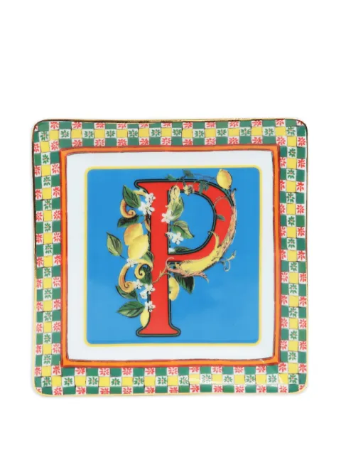 BACI MILANO صينية زينة بنقش حدود (15 سم × 15 سم)