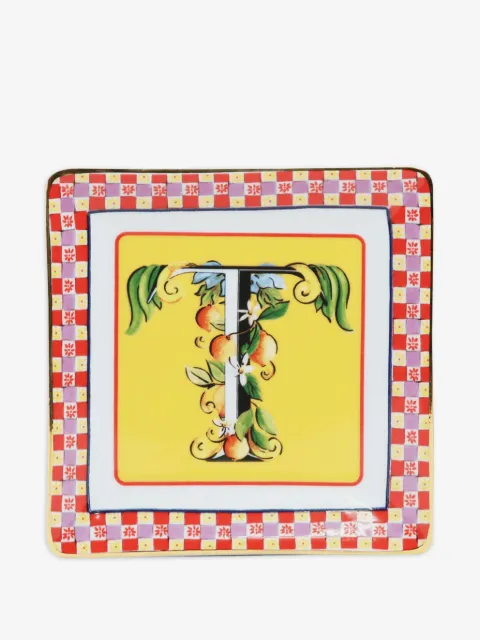 BACI MILANO bandeja decorativa con detalles florales (15cm x 15cm)