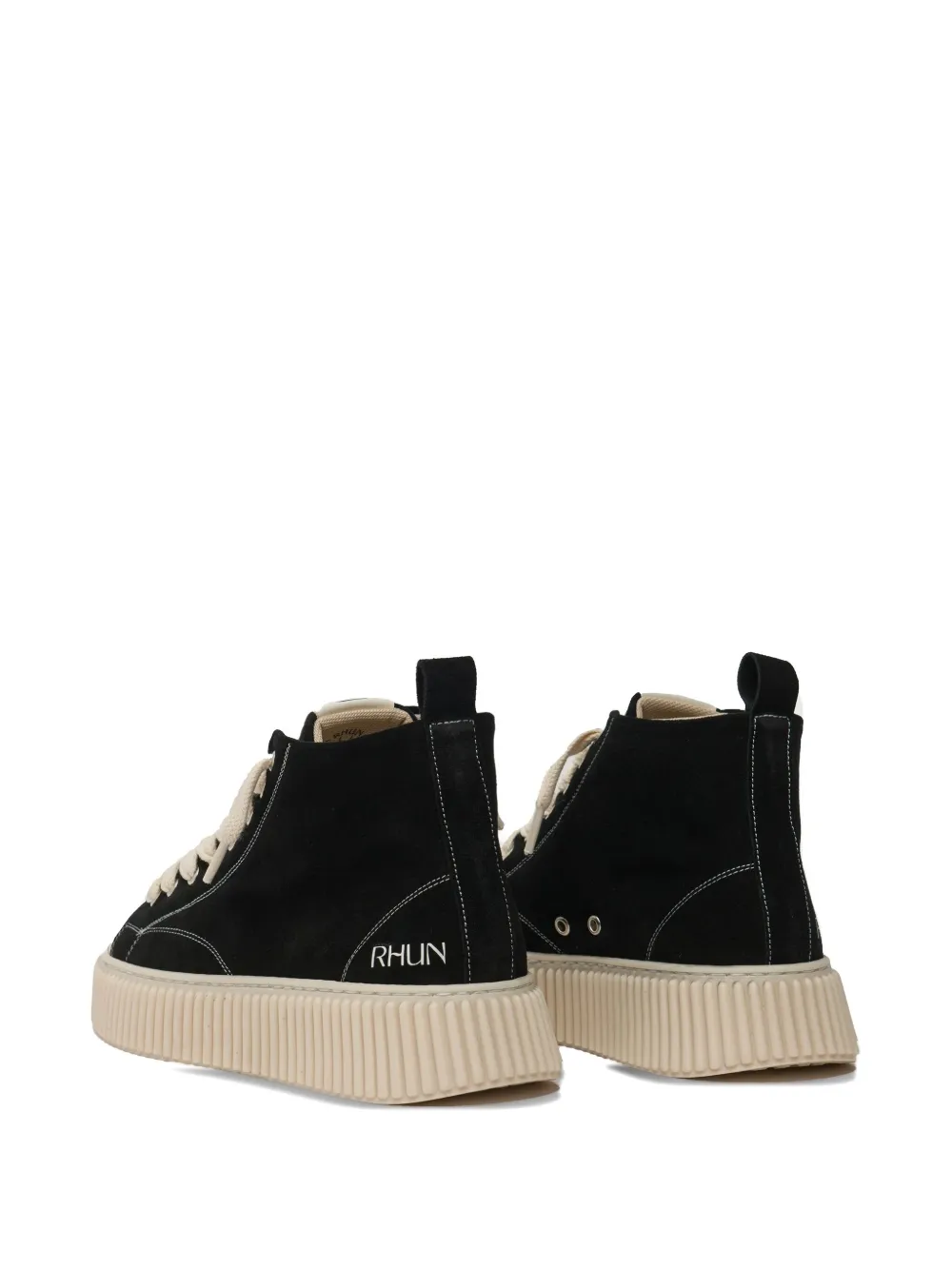Rhun High-top Fluted-sole Sneakers In Black
