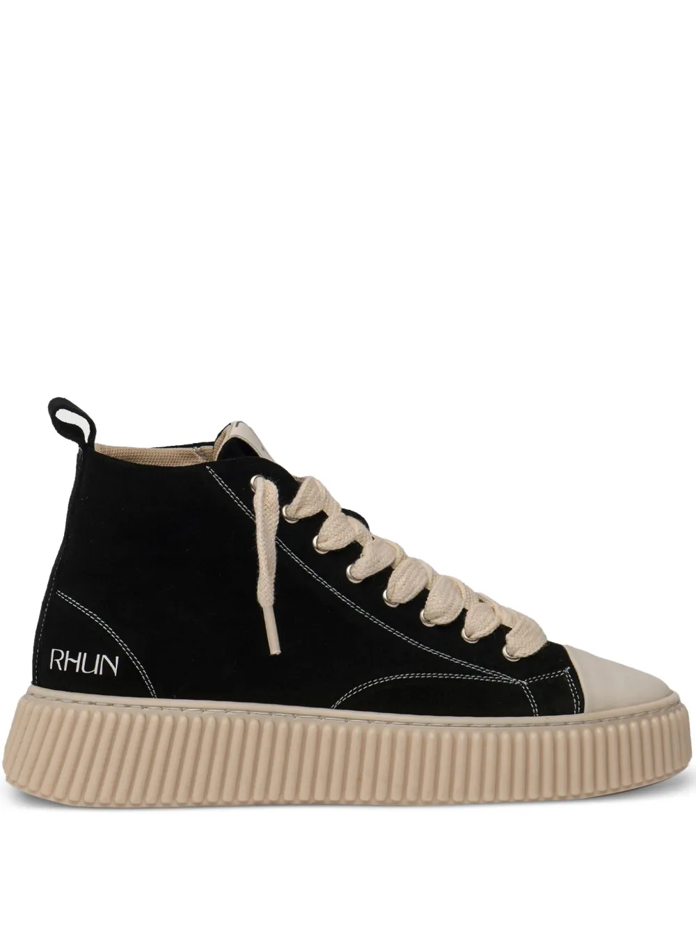 Rhun high-top fluted-sole sneakers | Black | Image 1