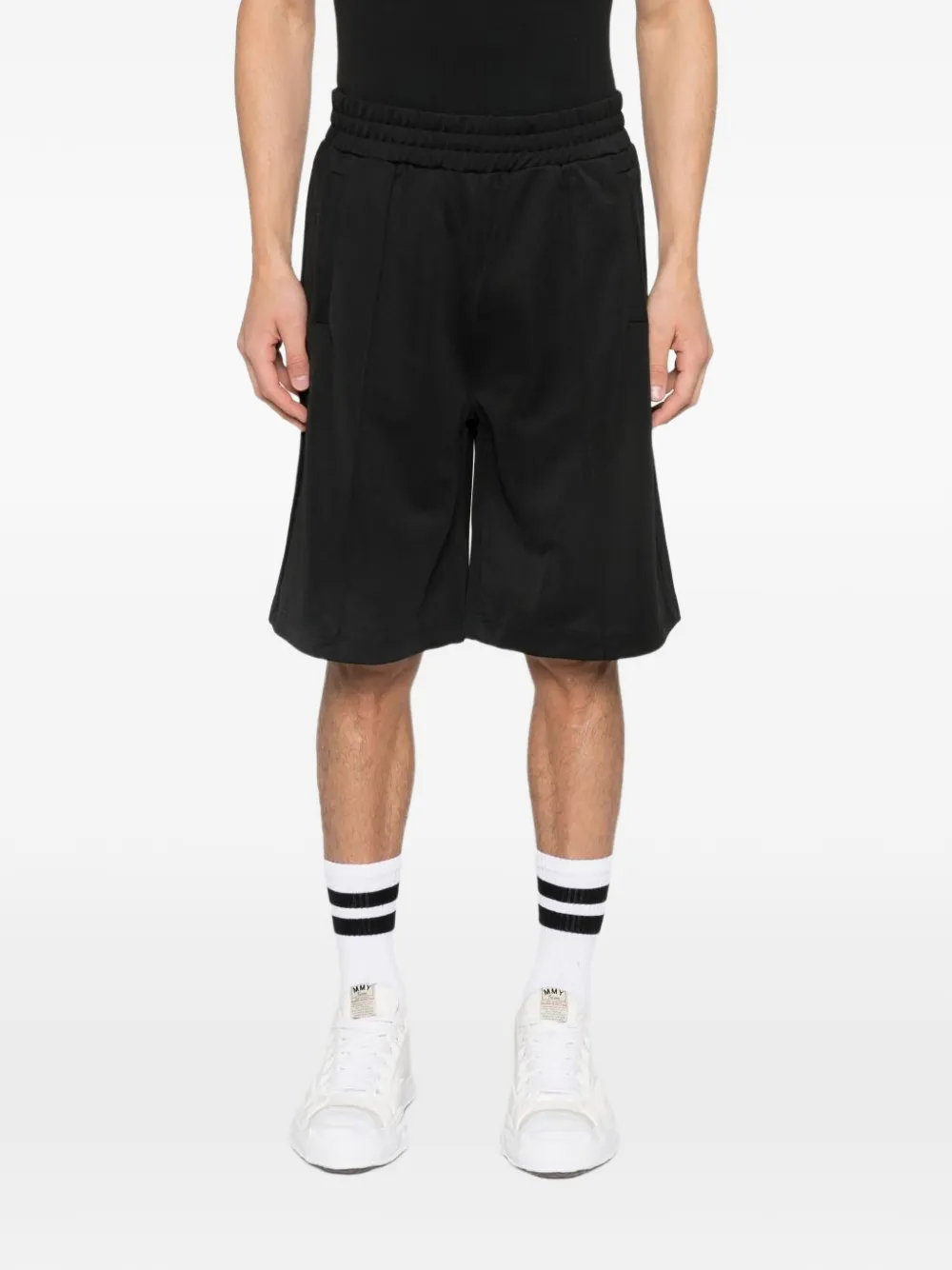 Palm Angels Shorts met logoprint Zwart