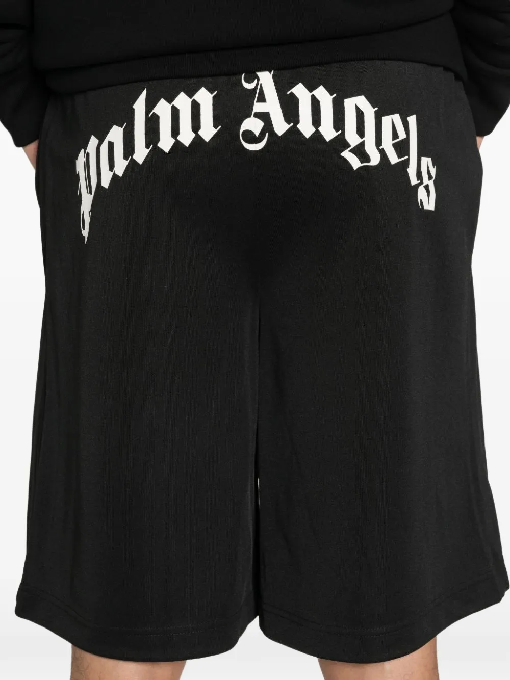 Palm Angels Shorts met logoprint Zwart