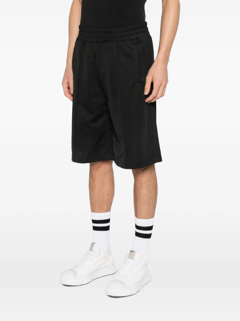 Palm Angels Shorts met logoprint Zwart