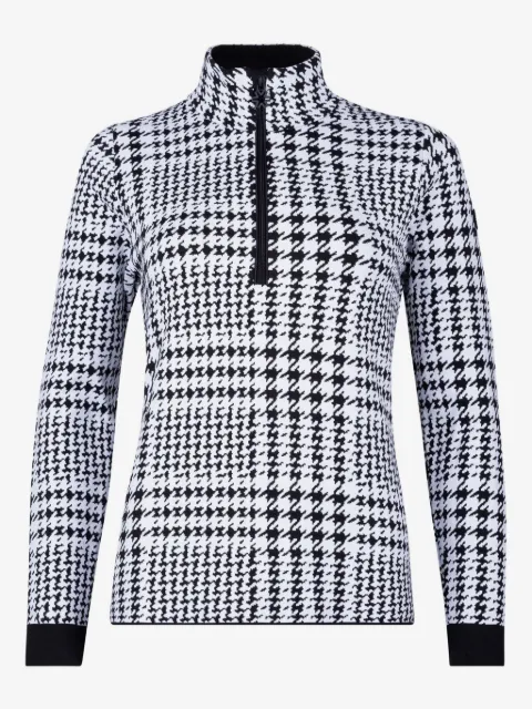NEWLAND Madonna di Campiglio houndstooth half-zip top