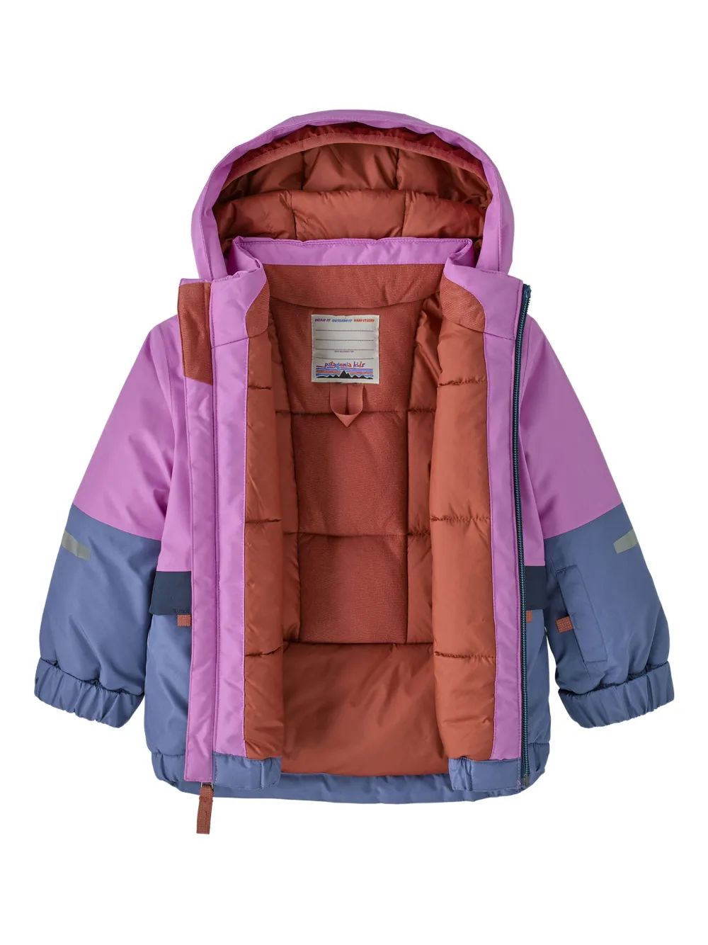 Patagonia Hooded Colourblock Jacket In Blue