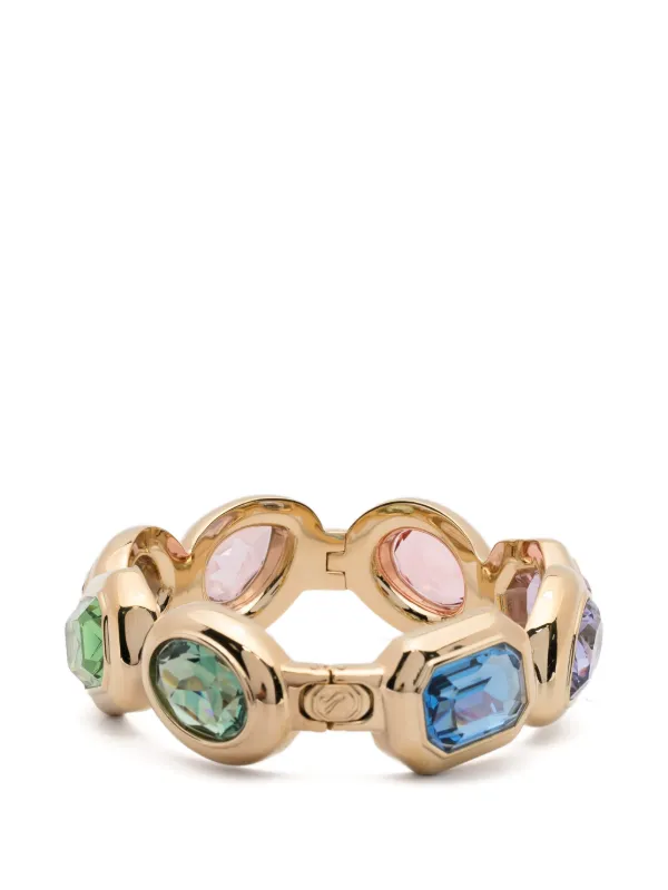Swarovski ミックスカット マルチカラー ブレスレット | ゴールド