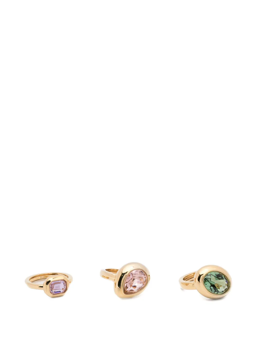 Swarovski Gema motif ring set (set of three) - Oro