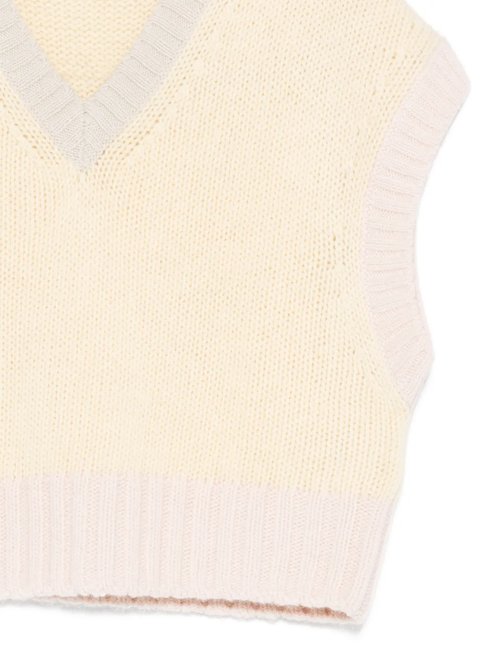 Il Gufo Girls Color Block Merino Wool Vest In Brown