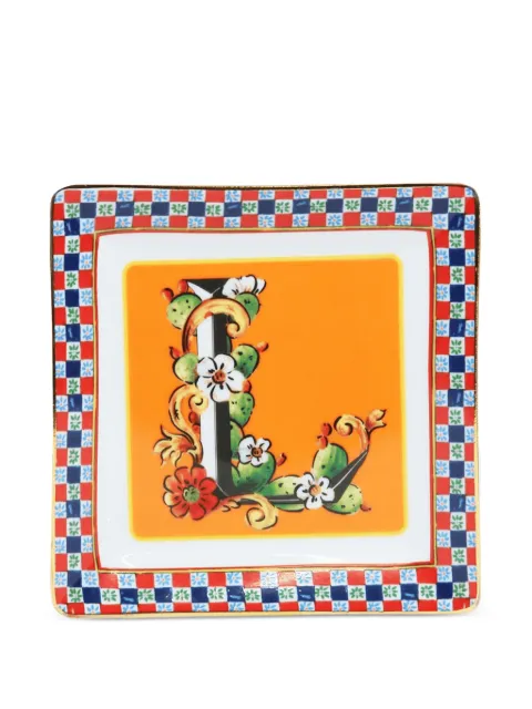 BACI MILANO letter-detail decorative tray (15cm x 15cm)