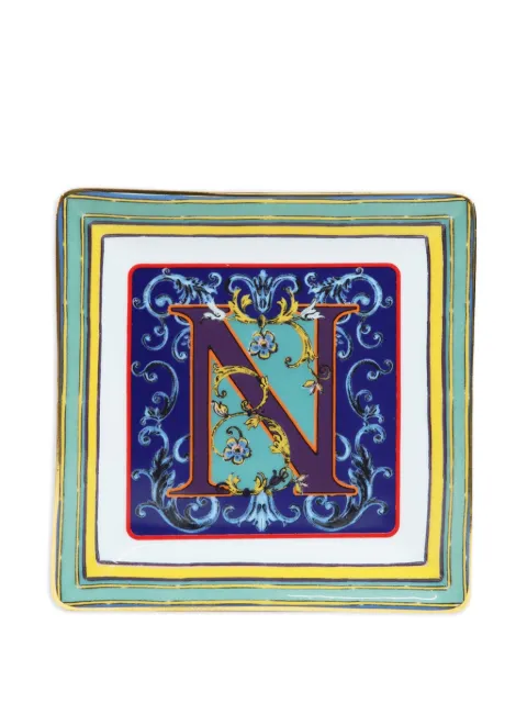 BACI MILANO letter-detail decorative tray (15cm x 15cm)