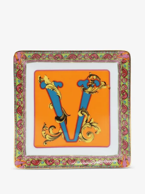 BACI MILANO bandeja decorativa con detalle de letras (15cm x 15cm)