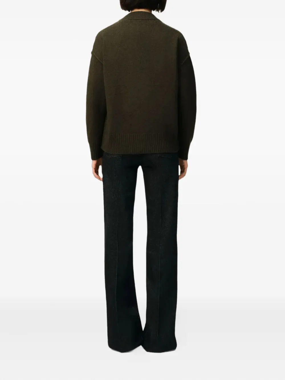 Ami Alexandre Mattiussi Heart V-neck Cardigan In Green