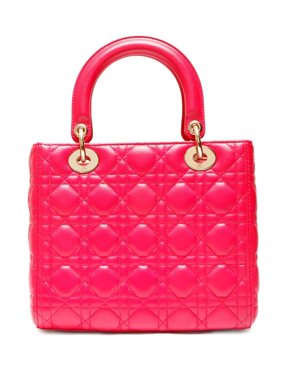 DIOR Pre-owned 2014 Lady Medium Two-way Handbag In Pink