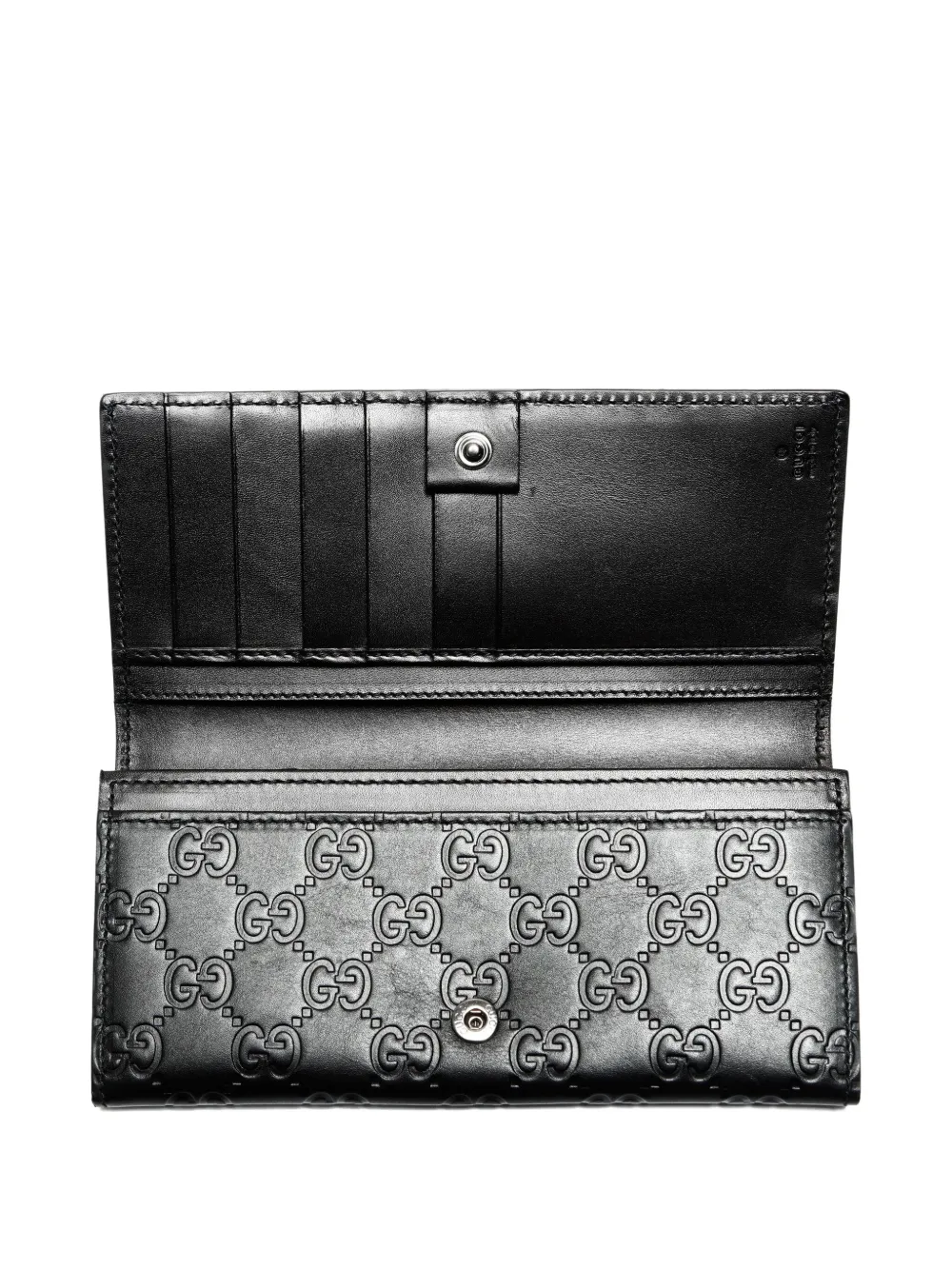 Pre-owned Gucci 2015-2020s Shima Wallet In Black