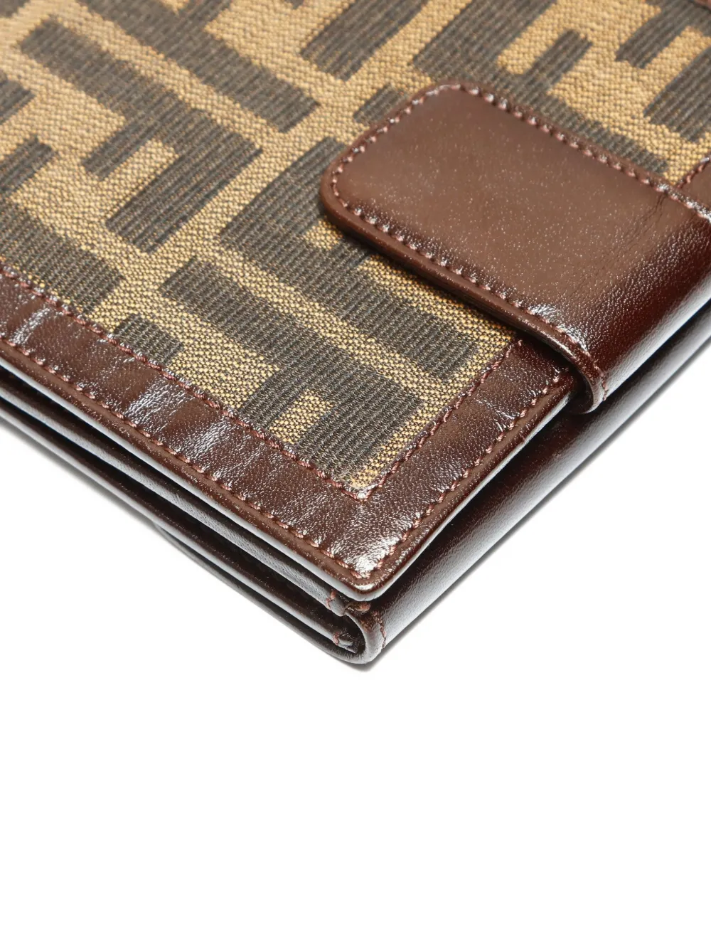Pre-owned Fendi 1980-1990 Zucca-canvas Wallet In Brown