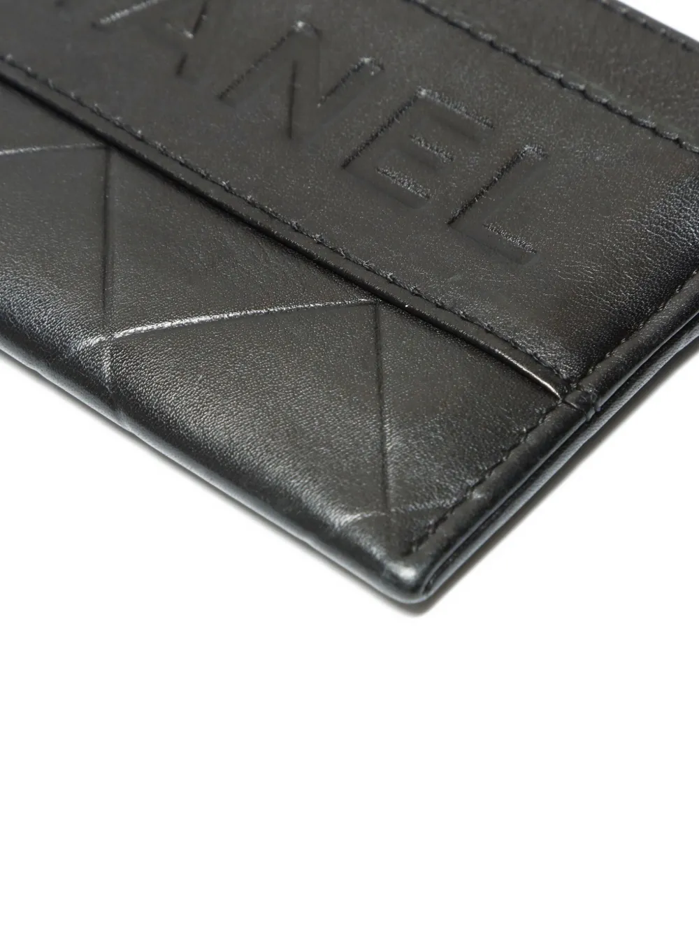 Pre-owned Chanel 2005-2007 Diamond-quilted Cardholder In Black