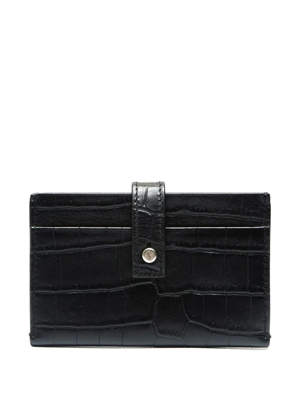 Saint Laurent Pre-Owned حامل بطاقات بتأثير جلد التمساح 2000-2020 | أسود | Image 1