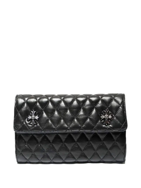 Chrome Hearts 2010 logo-plaque quilted wallet