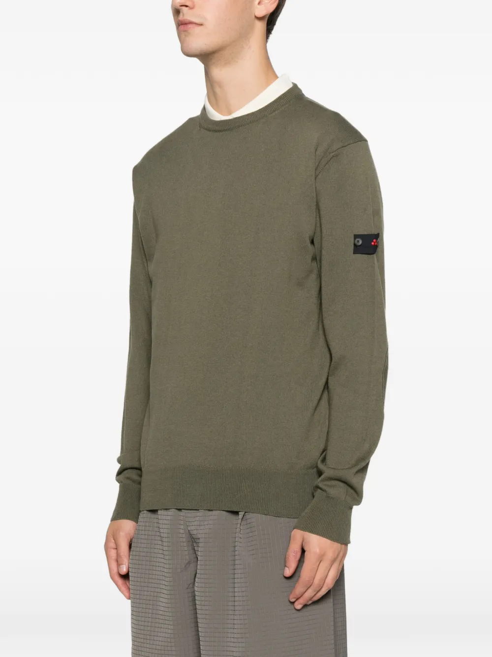 Peuterey Exmoor 07 Logo-patch Crew Neck Sweater In Green