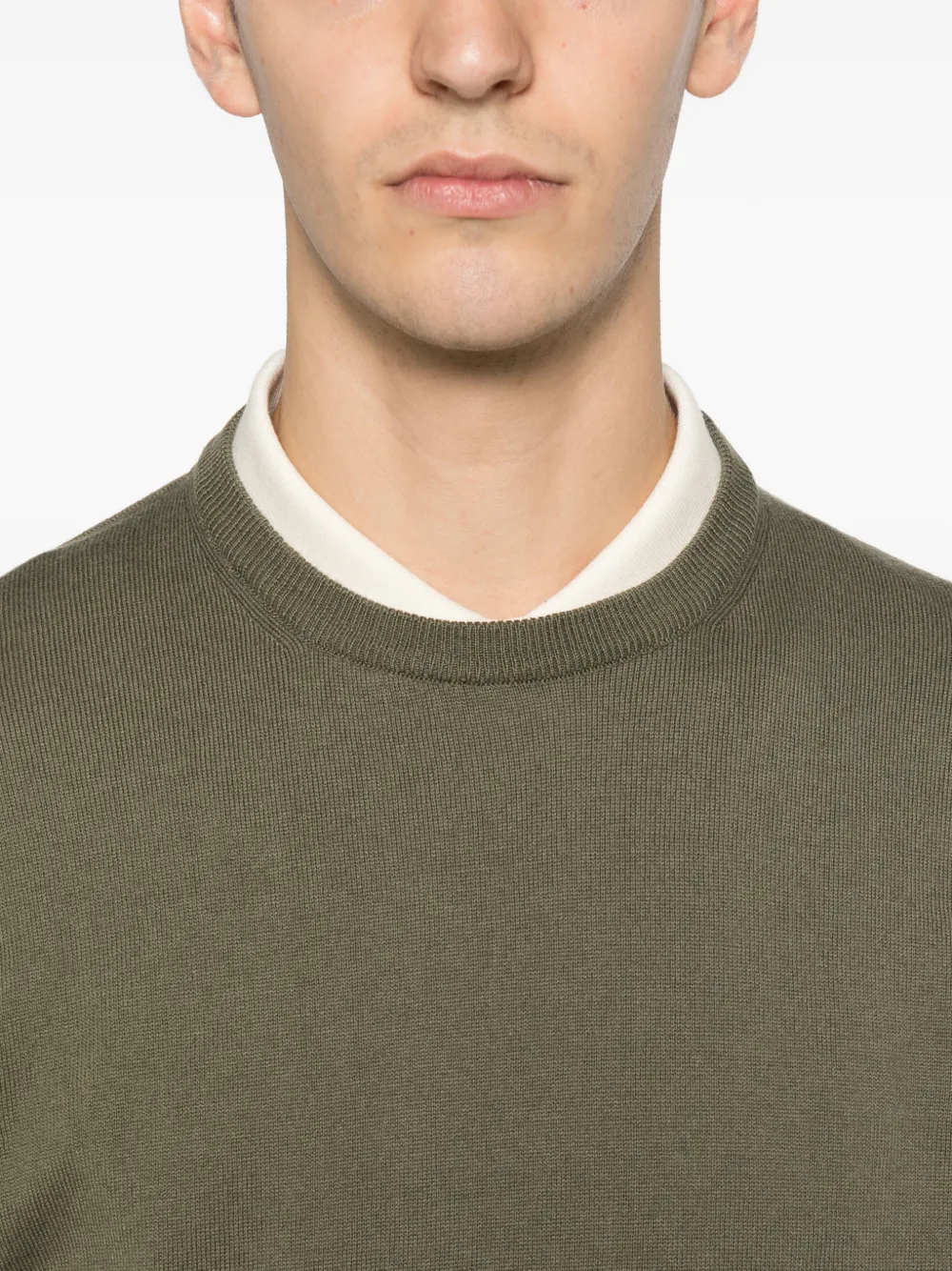 Peuterey Exmoor 07 Logo-patch Crew Neck Sweater In Green