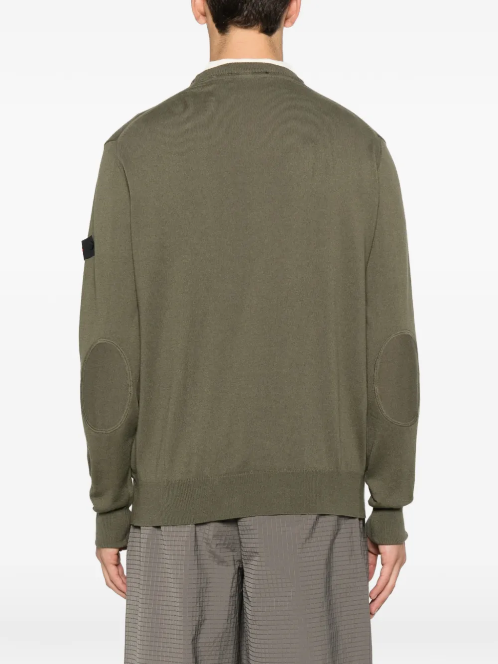 Peuterey Exmoor 07 Logo-patch Crew Neck Sweater In Green