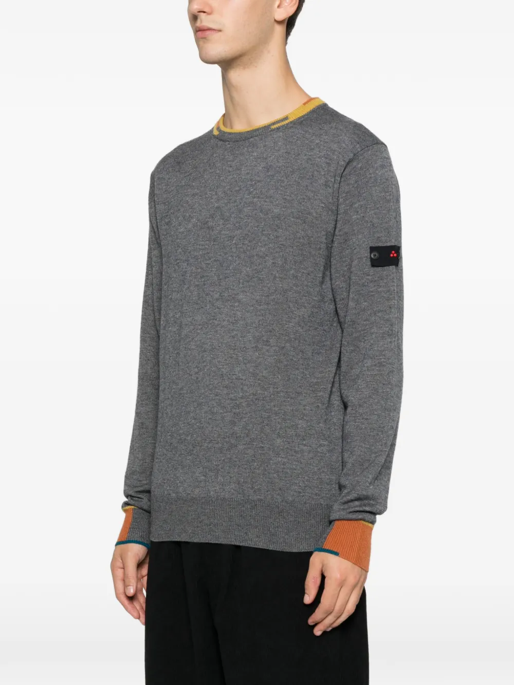Peuterey Marlon 04 Ribbed Crew Neck Sweater In Gray