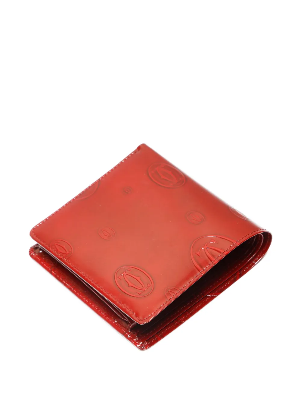 Pre-owned Cartier 2000s Logo-embossed Leather Wallet In Red