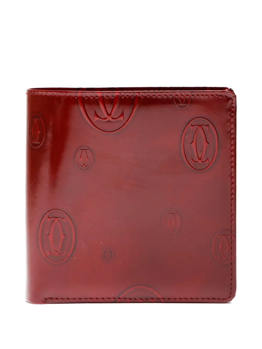 Pre-owned Cartier 2000s Logo-embossed Leather Wallet In Red
