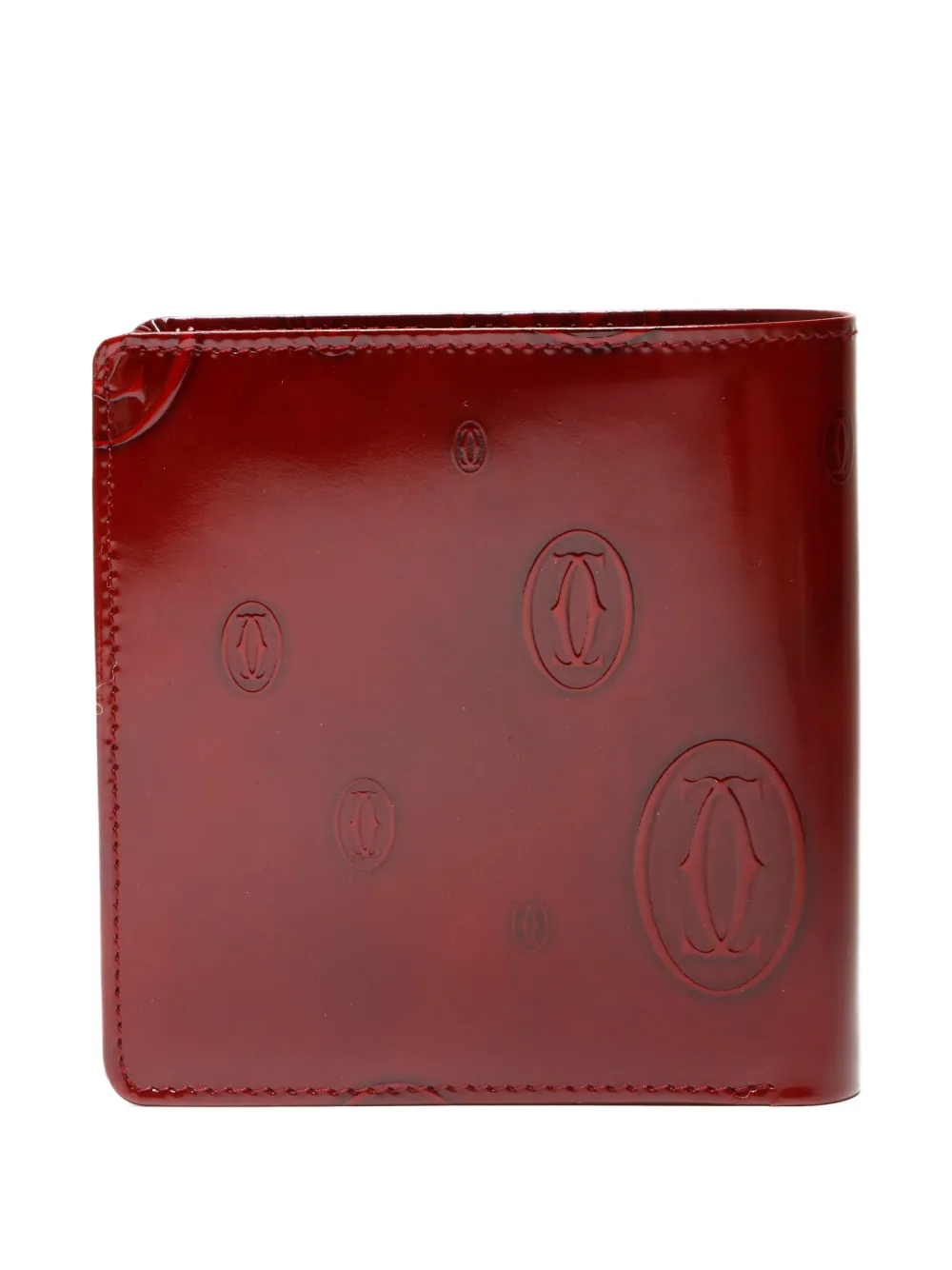 Pre-owned Cartier 2000s Logo-embossed Leather Wallet In Red