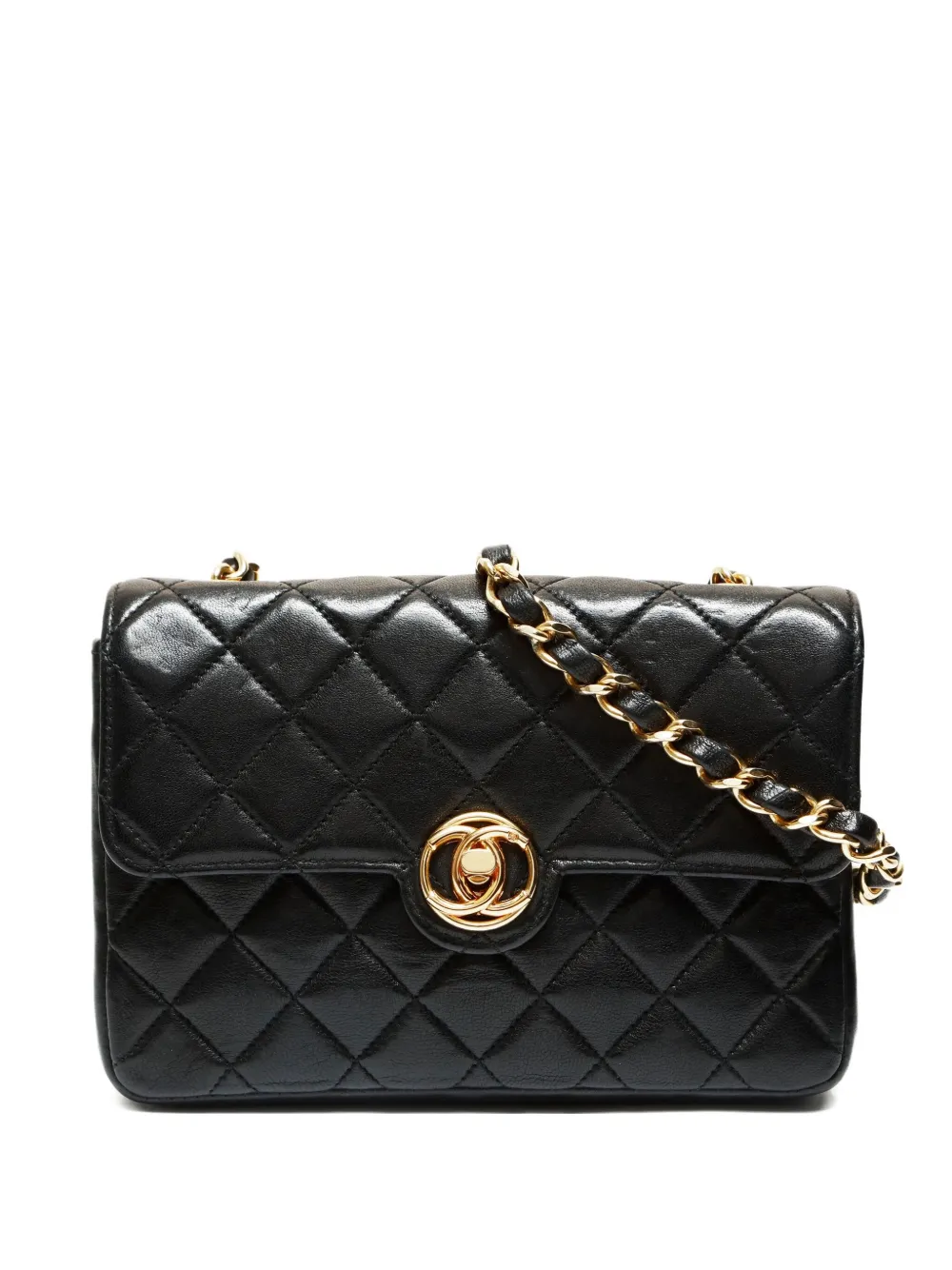 Pre-owned Chanel 2003-2004 Mini Flap Shoulder Bag In Black