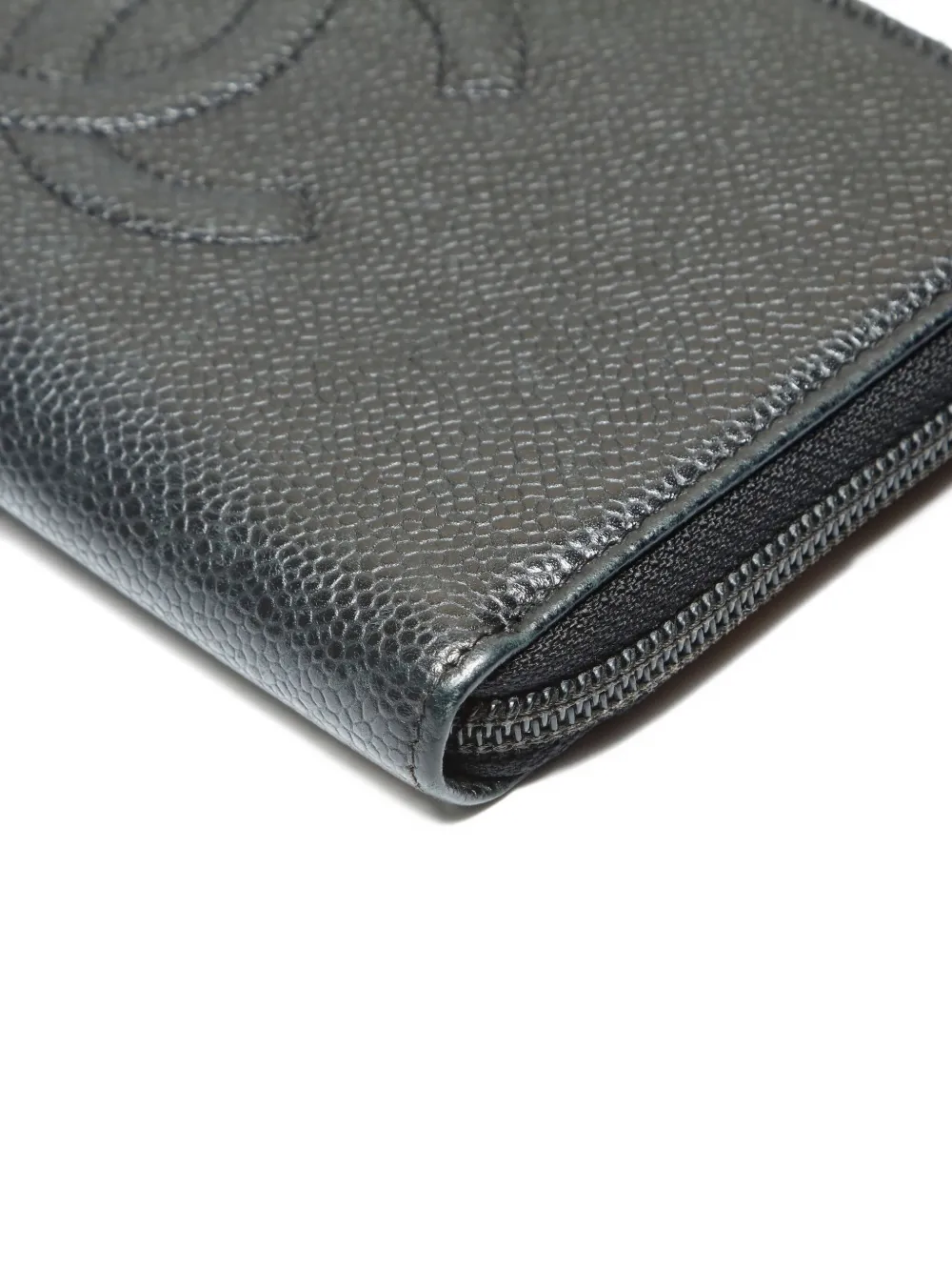 Pre-owned Chanel 2014-2015 Cc Leather Wallet In Black