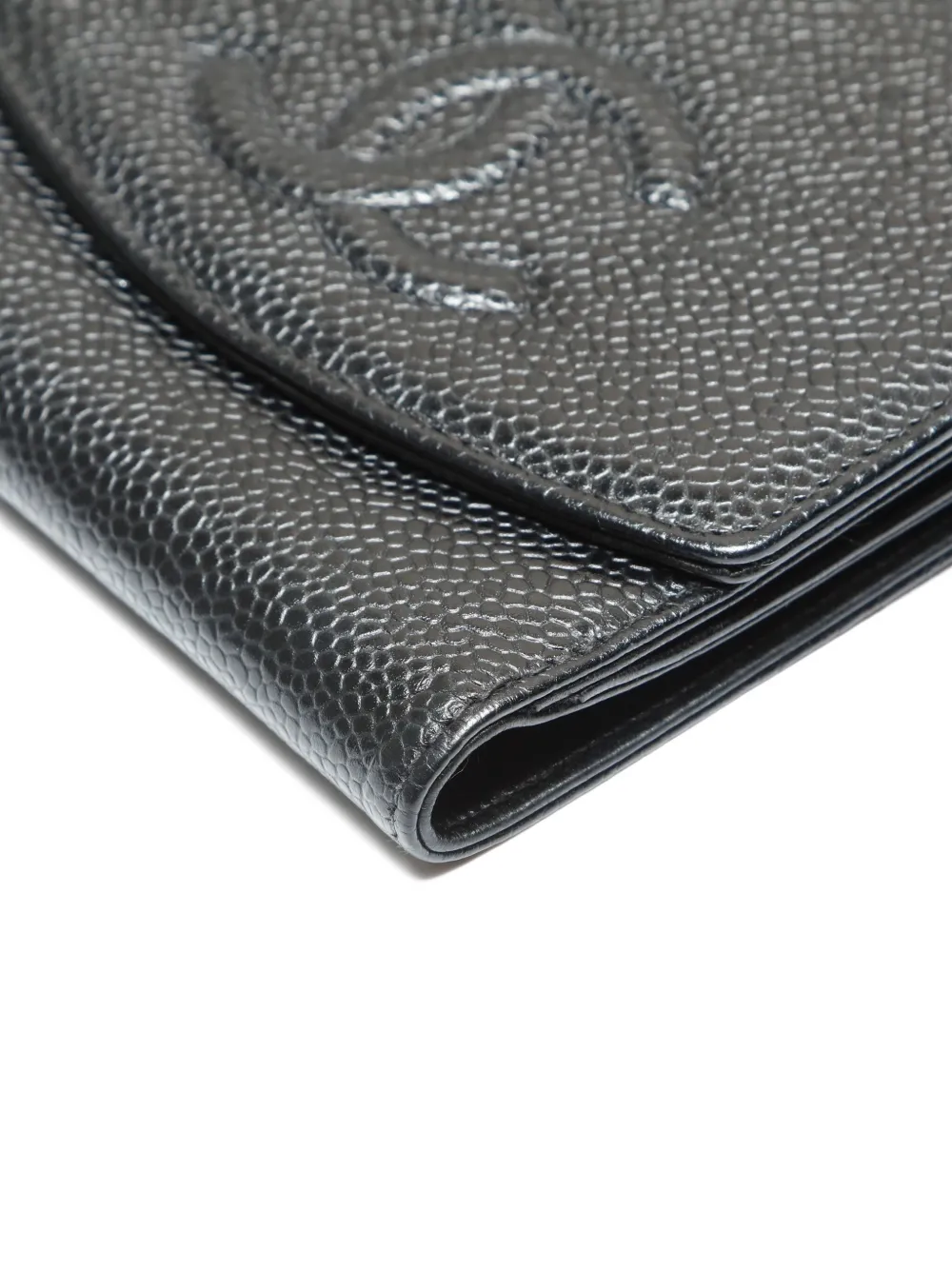 Pre-owned Chanel 2000-2002 Cc Wallet In Black