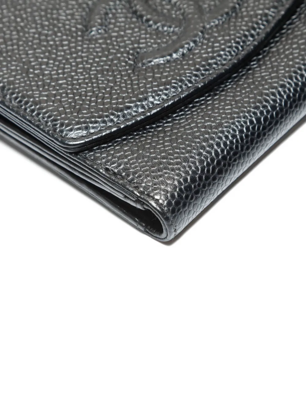 Pre-owned Chanel 2000-2002 Cc Wallet In Black