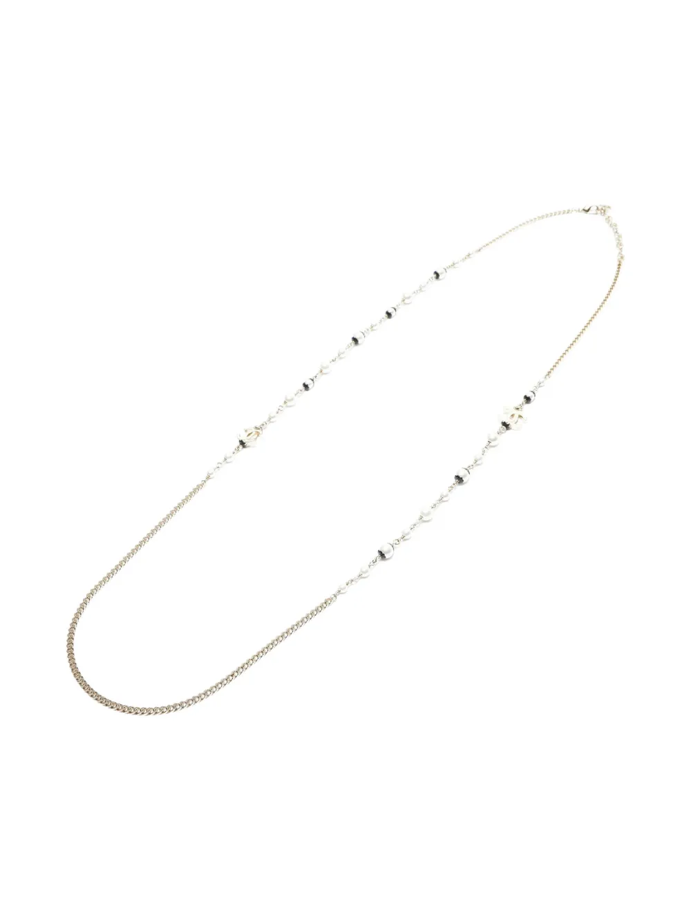 Pre-owned Chanel 2024 Bead-detail Necklace In Gold