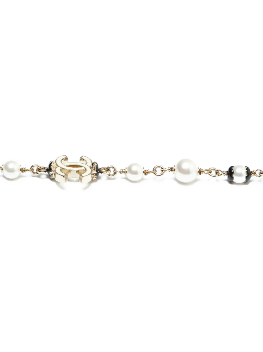 Pre-owned Chanel 2024 Bead-detail Necklace In Gold