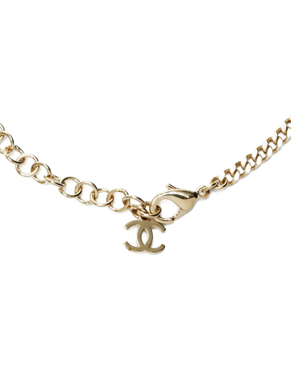 Pre-owned Chanel 2024 Bead-detail Necklace In Gold