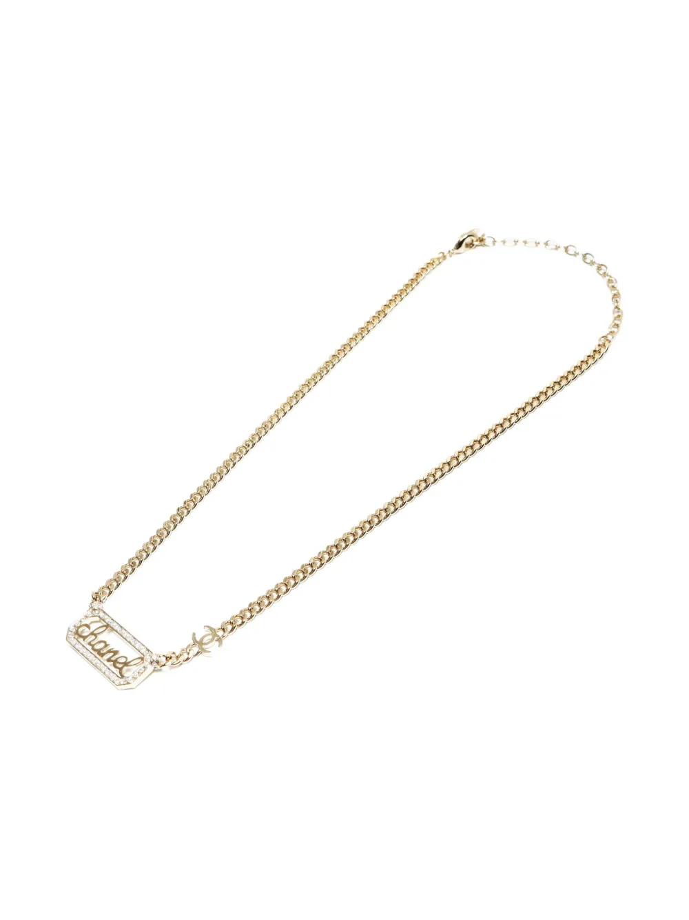 CHANEL Pre-owned 2023 Logo-plaque Necklace In Gold