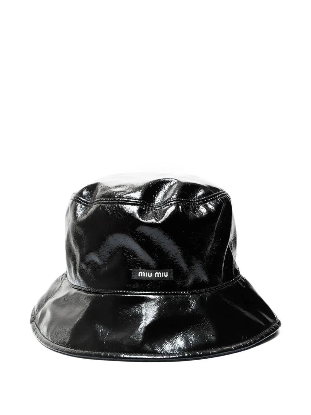 Miu Miu Pre-Owned logo-patch bucket hat | Black | Image 1