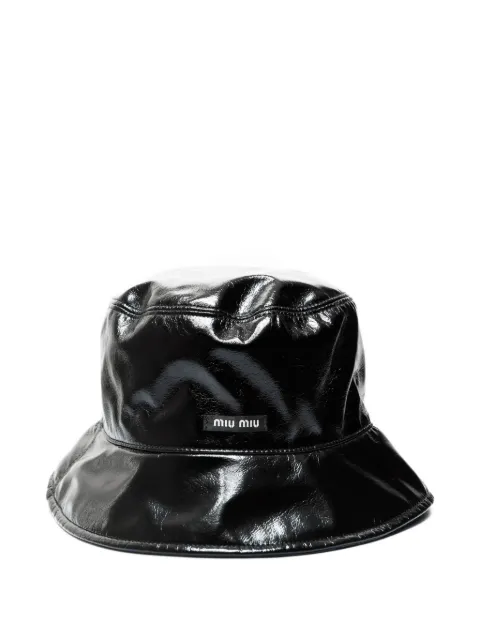 Miu Miu Pre-Owned logo-patch bucket hat