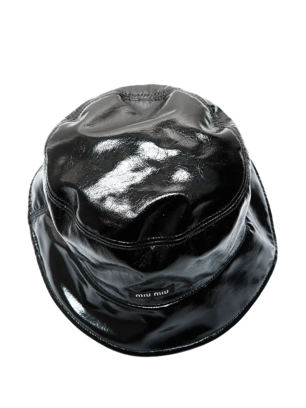 Pre-owned Miu Miu Logo-patch Bucket Hat In Black