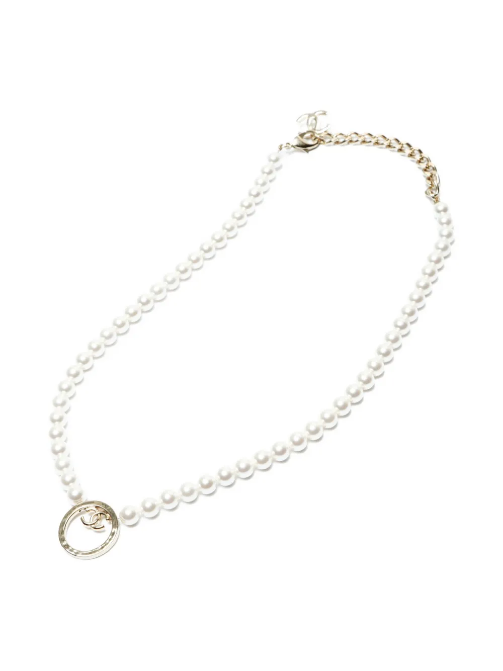 CHANEL Pre-Owned 2024 パール ネックレス - ホワイト CHANEL Pre-Owned 2024 パール ネックレス - ホワイト