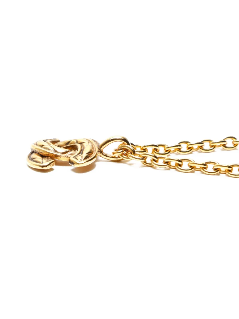 Pre-owned Chanel 1980s Interlocking Cc-pendant Necklace In Gold